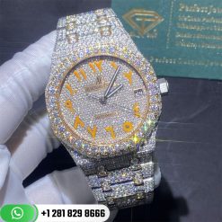 Audemars Piguet Royal Oak 41 With Custom Diamonds Pink Gold Men's Watch 15400OR.OO.1220OR.02