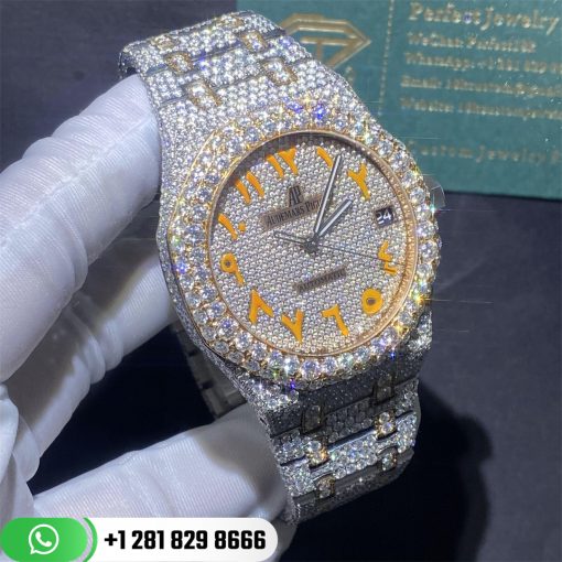 Audemars Piguet Royal Oak 41 With Custom Diamonds Pink Gold Men's Watch 15400OR.OO.1220OR.02