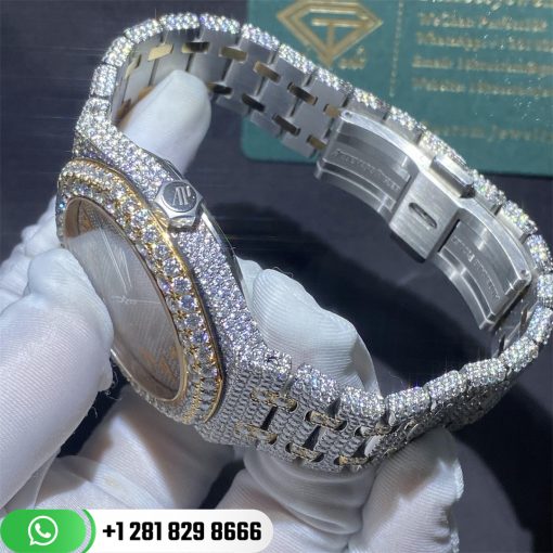 Audemars Piguet Royal Oak 41 With Custom Diamonds Pink Gold Men's Watch 15400OR.OO.1220OR.02