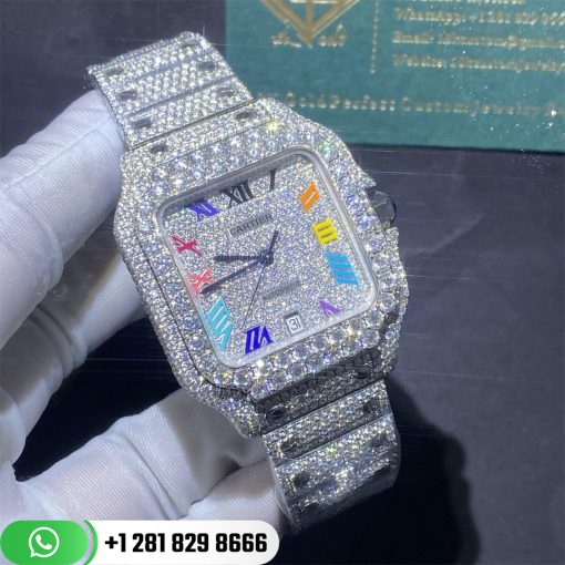 Cartier Santos De Cartier Custom PavÉ Diamond Set