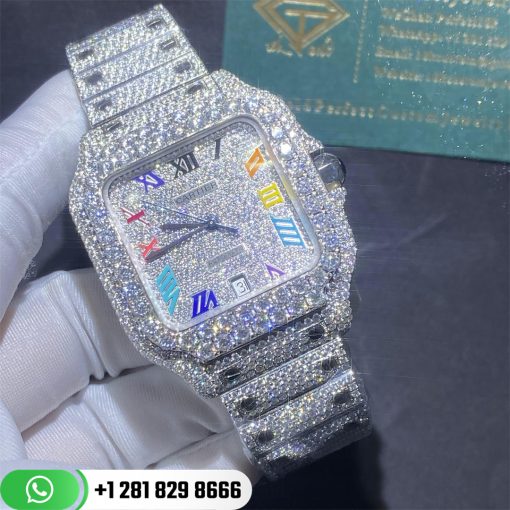 Cartier Santos De Cartier Custom PavÉ Diamond Set