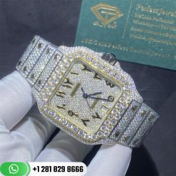 cartier-santos-de-cartier-with-custom-diamonds-gold-mens-watch-moissanite-watches