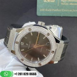 Hublot Classic Fusion Titanium Custom PavÉ Diamond Set Bezel | Custom Watches