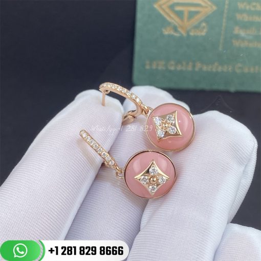 LV B Blossom Earrings, Pink Gold, White Gold, Pink Opal and Diamonds Q96951