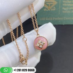 Louis Vuitton B Blossom Pendant, Pink Gold, White Gold, Pink Opal and Diamonds Q93794