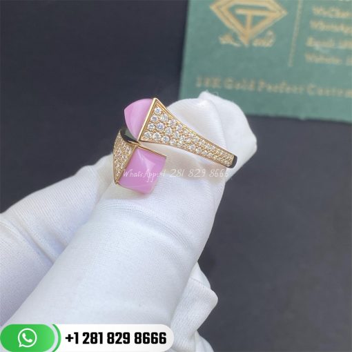 Marli Cleo Diamond Ring Rose Gold Diamond Ring CLEO-R5-Pink Coral
