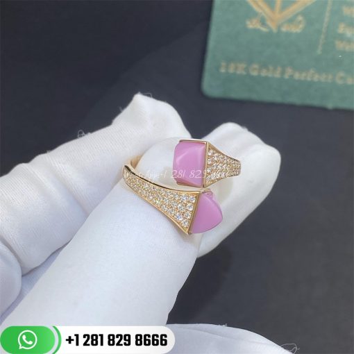 Marli Cleo Diamond Ring Rose Gold Diamond Ring CLEO-R5-Pink Coral