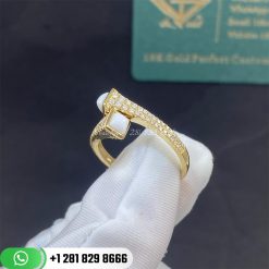 Marli Cleo Diamond Slim Ring Yellow Gold Diamond Slim Wrap Ring CLEO-R1-White Moon Stone