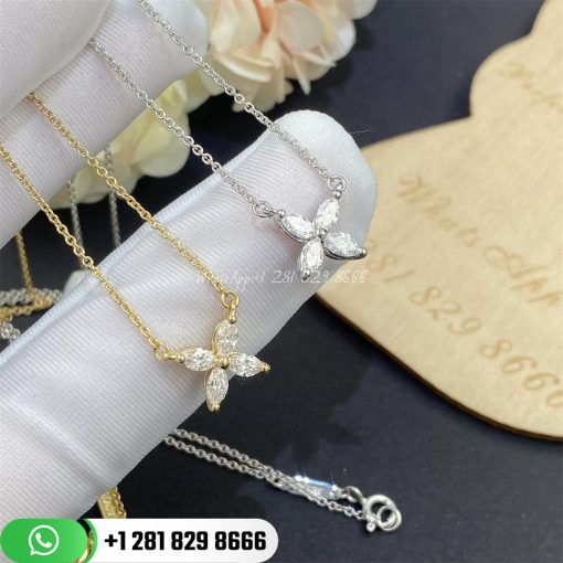 Tiffany Victoria Pendant Necklace 18k White Gold with Diamonds Medium