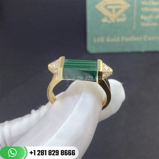 Les Berlingots De Cartier Ring, 18k Yellow Gold, Malachite - B4235500