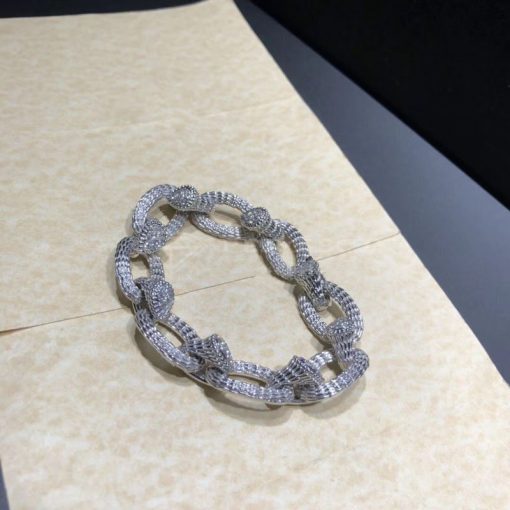 Boucheron Serpent Boheme Chain Bracelet in White Gold Set with Diamonds