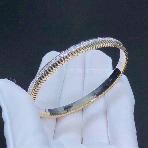 Boucheron Quatre Radiant Edition 18ct White and Yellow-gold Diamond Bangle Bracelet