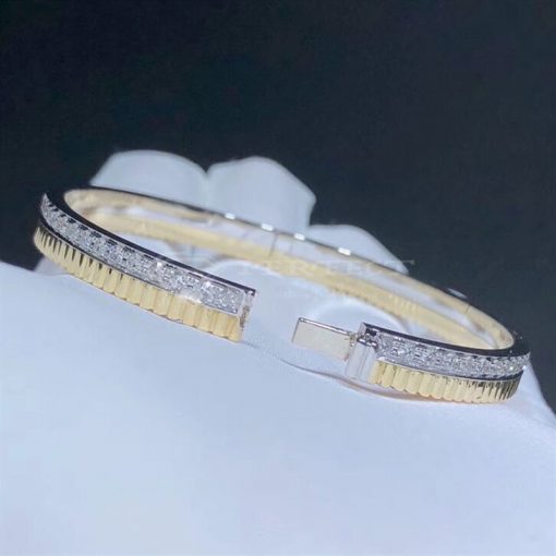 Boucheron Quatre Radiant Edition 18ct White and Yellow-gold Diamond Bangle Bracelet