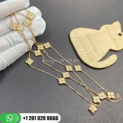 Van Cleef Arpels Sweet Alhambra Long Necklace 16 Motifs Rose Gold VCARO8DG00