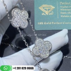Van Cleef Arpels Magic Alhambra Necklace 6 Motifs White Gold Diamond VCARN9MP00