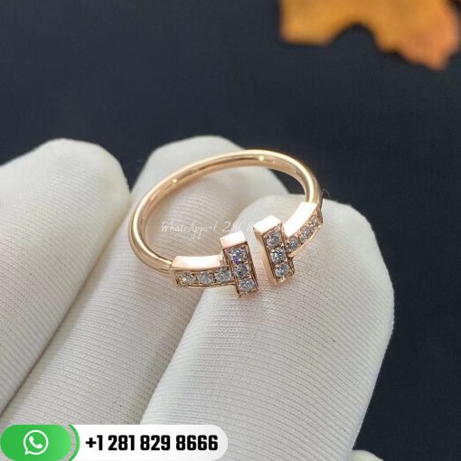 Tiffany T Diamond Wire Ring in 18k Rose Gold