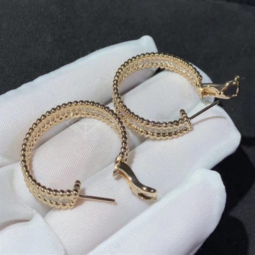 Van Cleef Arpels Perlee Diamond Hoop Earrings Sfp000584 Custom Jewelry (9)