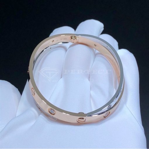 Cartier Love Bracelet, 12 Diamonds Pink Gold, White Gold N6039117