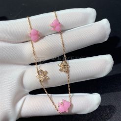 Cartier Caresse d'Orchidées par Cartier Pink Chalcedony 18K Rose Gold Ncklace