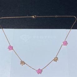 Cartier Caresse d'Orchidées par Cartier Pink Chalcedony 18K Rose Gold Ncklace