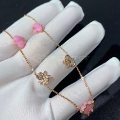 Cartier Caresse d'Orchidées par Cartier Pink Chalcedony 18K Rose Gold Ncklace