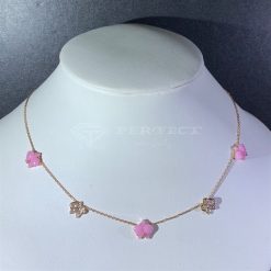 Cartier Caresse d'Orchidées par Cartier Pink Chalcedony 18K Rose Gold Ncklace