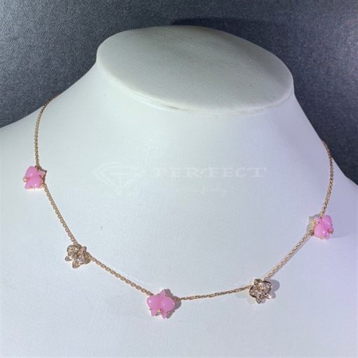 Cartier Caresse d'Orchidées par Cartier Pink Chalcedony 18K Rose Gold Ncklace