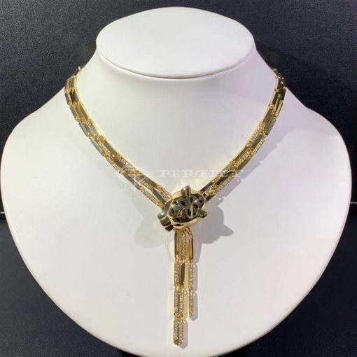 Cartier Panthère Yellow Gold Diamond Panther Pendant Necklace