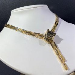 Cartier Panthère Yellow Gold Diamond Panther Pendant Necklace
