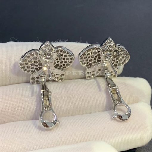 Cartier Caresse d' Orchidees White Gold and Diamond Earrings