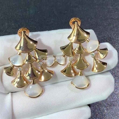 Bulgari Divas Dream Diamond Mother Of Pearl Rose Gold Clip On Earrings (1)