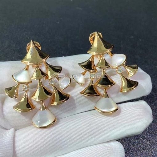 Bulgari Divas Dream Diamond Mother-of-Pearl Rose Gold Clip-On Earrings