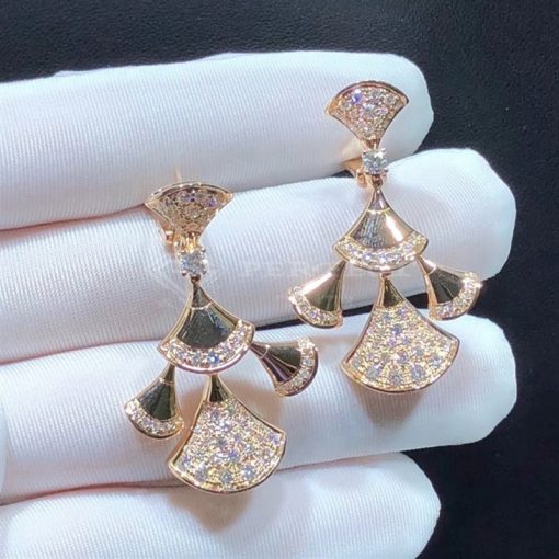 Bulgari Diva's Dream 18k Rose Gold Diamond Drop Earrings