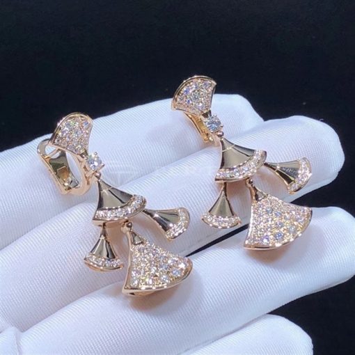 Bulgari Diva's Dream 18k Rose Gold Diamond Drop Earrings