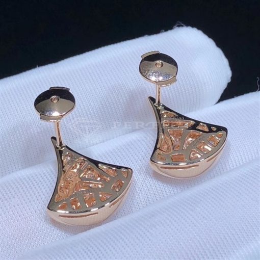 Bvlgari Divas' Dream Pave Diamonds 18k Rose Gold Stud Earrings