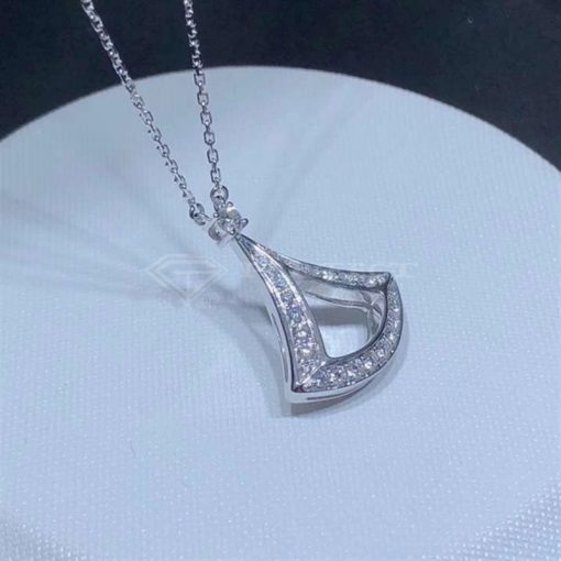 Bvlgari Divina 18K White Gold Diamond Pendant Necklace