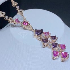 Bvlgari Divas Dream Rose Gold and Amethyst Pink Tourmaline Diamond Necklace 354075