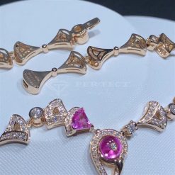 Bvlgari Divas Dream Rose Gold and Amethyst Pink Tourmaline Diamond Necklace 354075