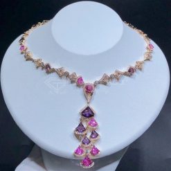 Bvlgari Divas Dream Rose Gold and Amethyst Pink Tourmaline Diamond Necklace 354075