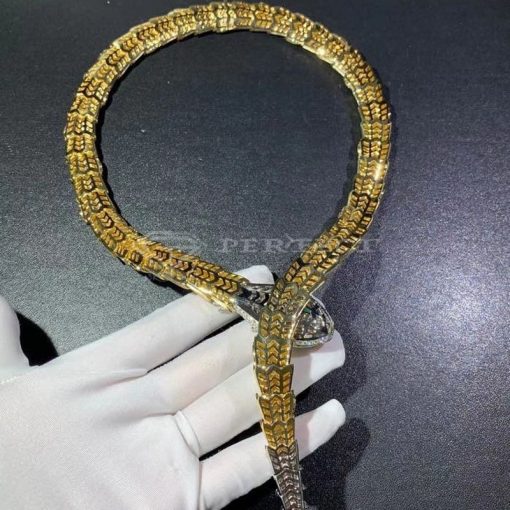 Bulgari Diamond Ruby Gold Serpenti Necklace