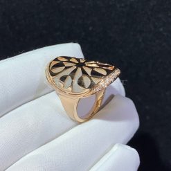 Bulgari Ring Intarsio Rose Gold Mother of Pearl and Diamonds Ref. An85576