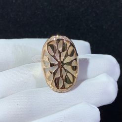 Bulgari Ring Intarsio Rose Gold Mother of Pearl and Diamonds Ref. An85576