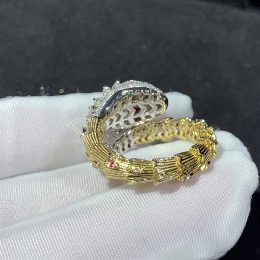 Bulgari Diamond Ruby Gold Serpenti Ring