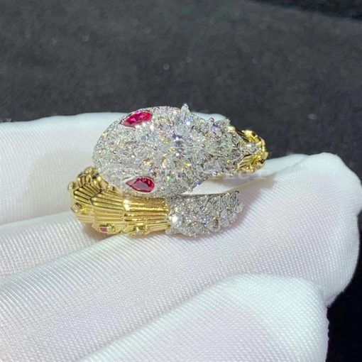 Bulgari Diamond Ruby Gold Serpenti Ring