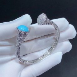 Van Cleef Arpels Perlée Couleurs Bracelet White Gold, Diamond Turquoise VCARP27700