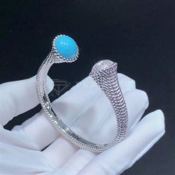 Van Cleef Arpels Perlée Couleurs Bracelet White Gold, Diamond Turquoise VCARP27700