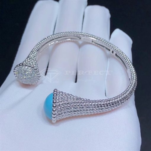 Van Cleef Arpels Perlée Couleurs Bracelet White Gold, Diamond Turquoise VCARP27700