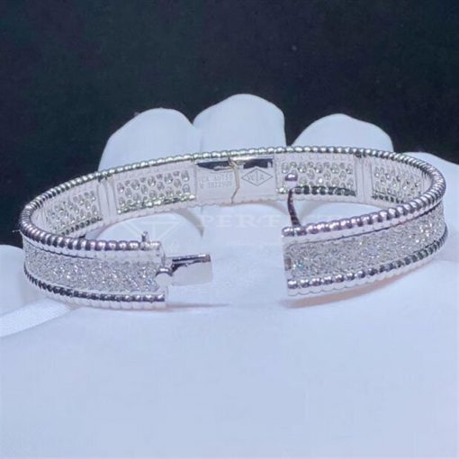 Van Cleef Arpels Perlée Diamonds Bracelet, 3 Rows Diamond White Gold VCARP5E700