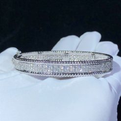 Van Cleef Arpels Perlée Diamonds Bracelet, 3 Rows Diamond White Gold VCARP5E700