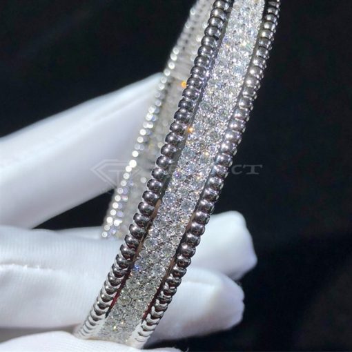 Van Cleef Arpels Perlée Diamonds Bracelet, 3 Rows Diamond White Gold VCARP5E700